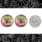25mm Round Two Birds in Ornate Bird Cage Cabochons - Set of Two - CAB67